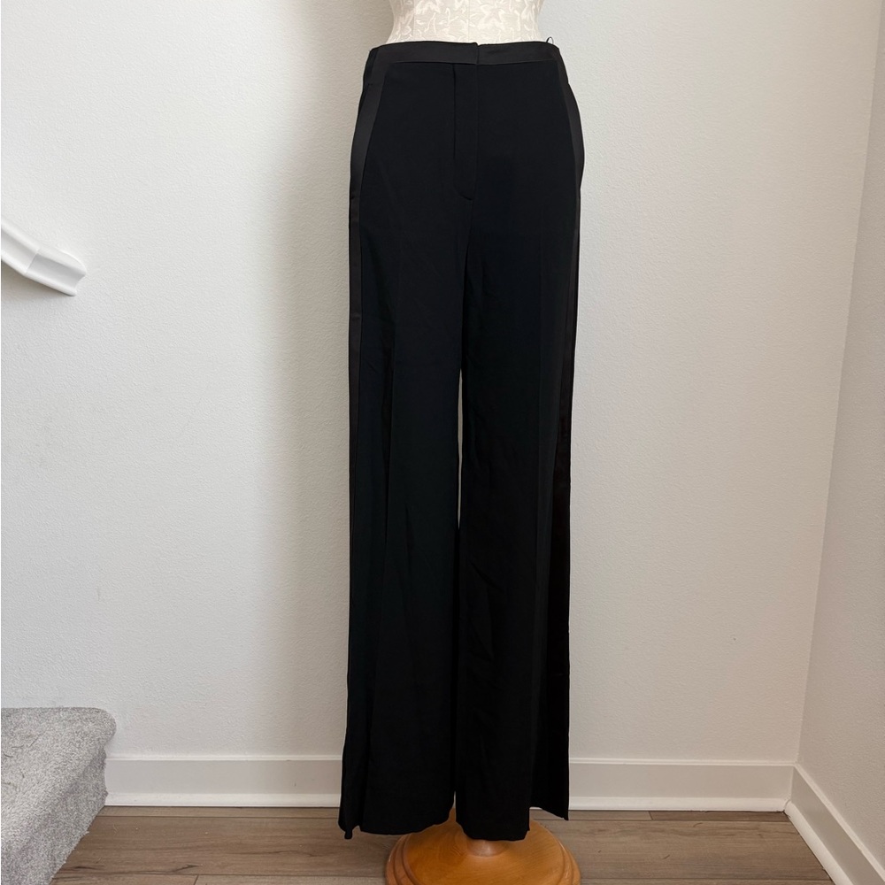 NWT Roberto Cavalli black dress pants trousers suit wide leg pants It. 42 USA S